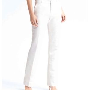 Banana Republic Sz 4 Logan White linen pant